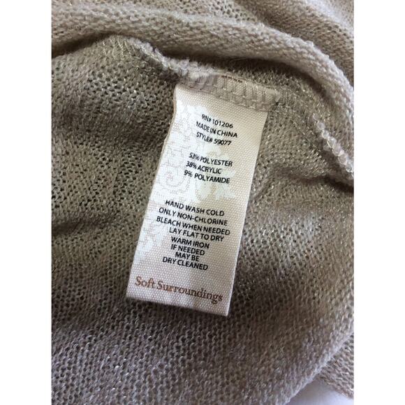 Soft Surroundings Valentina Sweater Women's Brown Zip V-Neck Pullover Size 1X - Picture 10 of 10